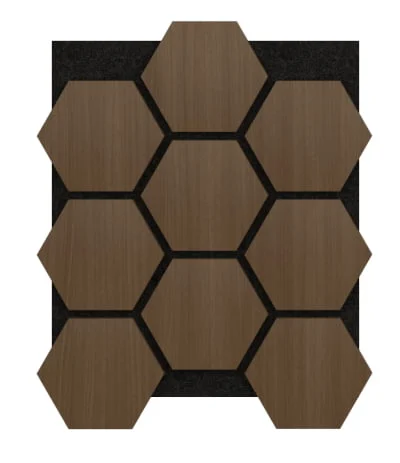 Akoestisch Paneel Hout Hexagon Donker Gerookt Eiken