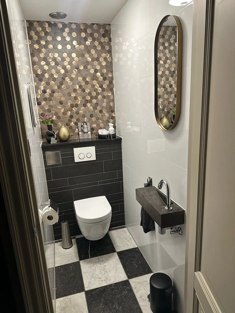 Zelfklevende Mozaïek Steenstrip in toilet