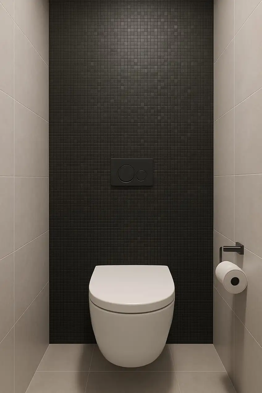 Zelfklevende mozaiek blokjes in de toilet