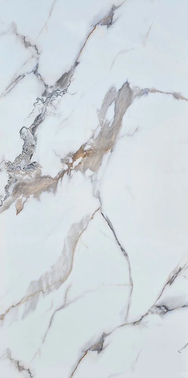 PVC Marmerpaneel Hoogglans Goud- Beige-wit Calacatta