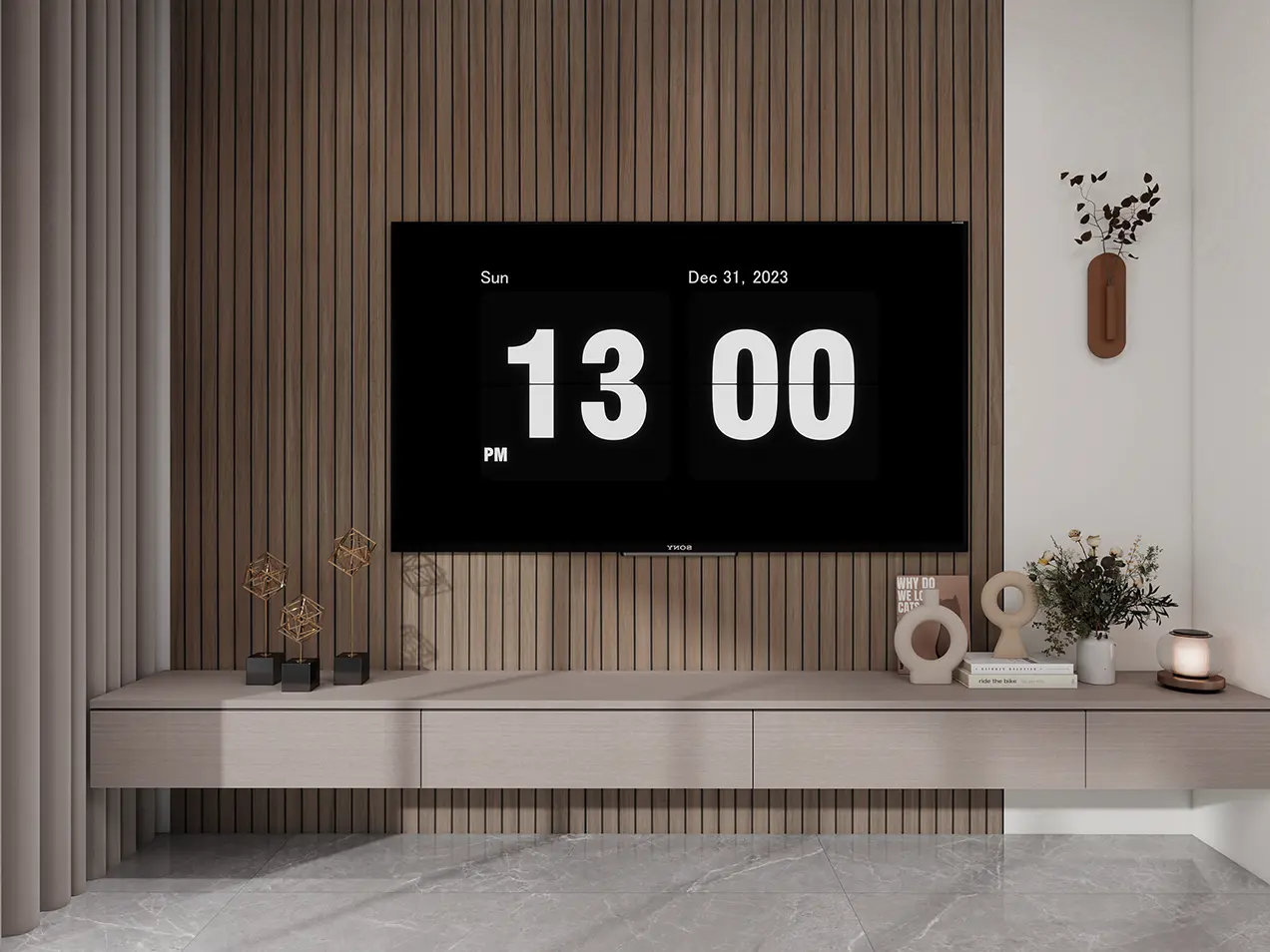 SPC Plaat Wandpaneel Latten Walnoot Bruin