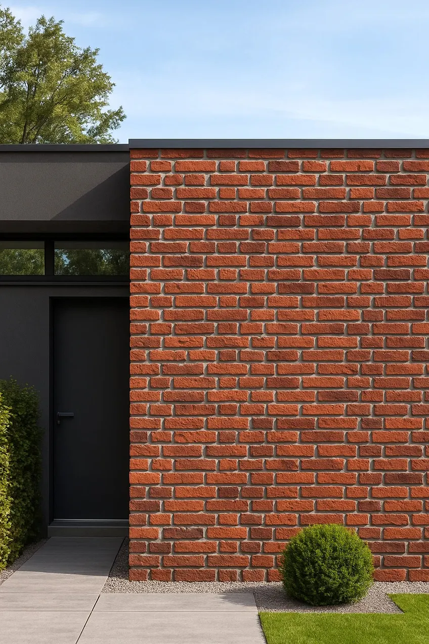 Baksteenstrip 3D Wandpaneel Naadloos XL PU Barok Raja Rood