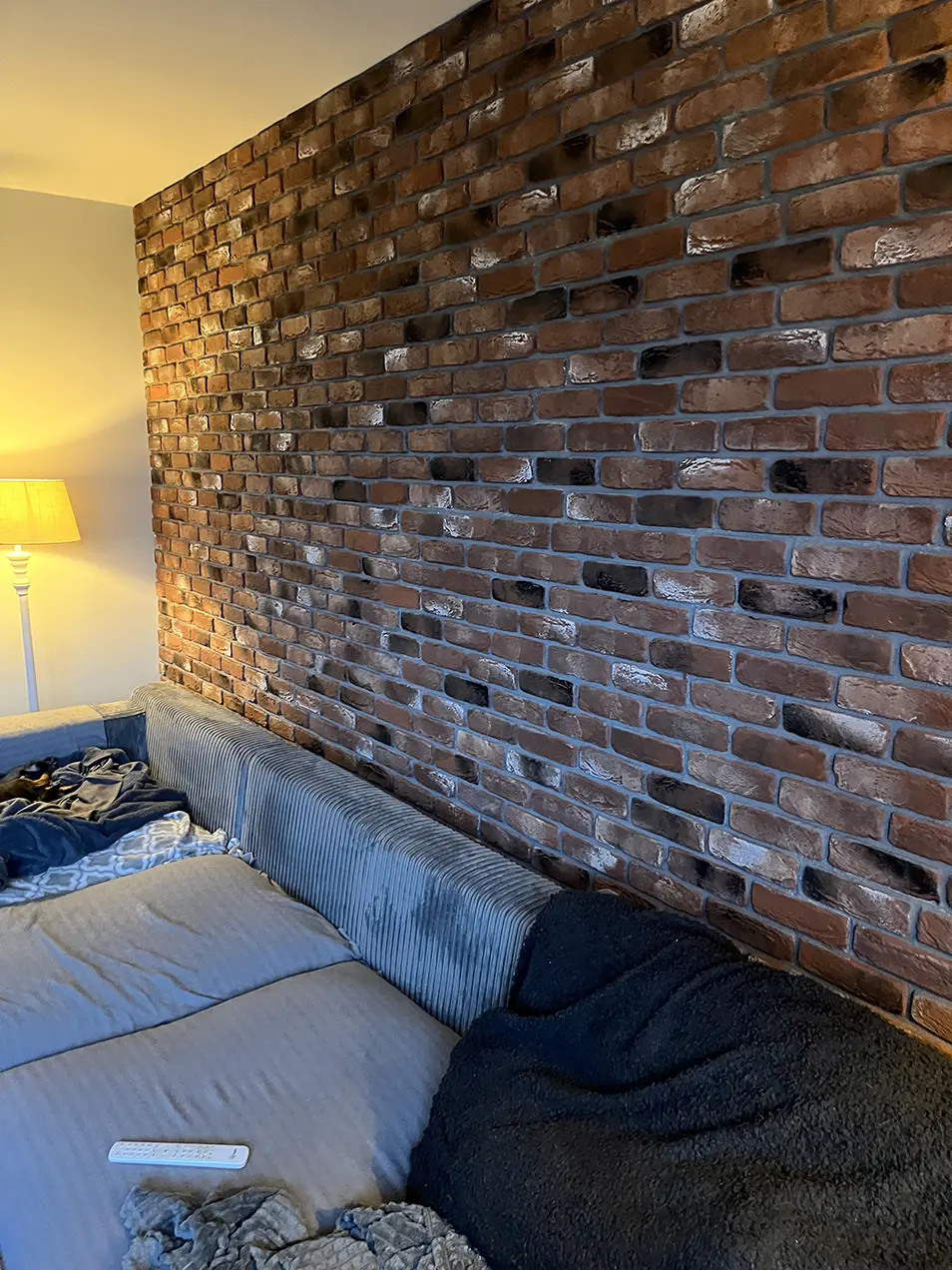 Baksteenstrip 3D Wandpaneel Naadloos XL PU Barok Dark Rustic Rood